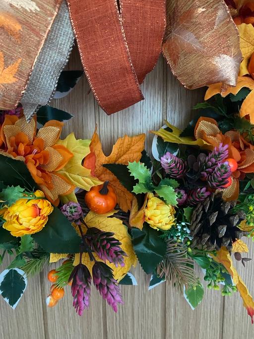  — Artificial autumn door wreath