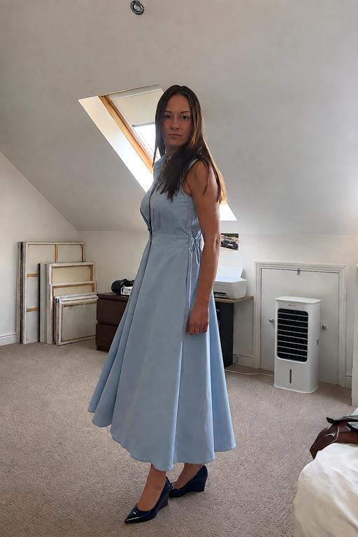  — A-Line Dress Sleeveless Pockets Size S