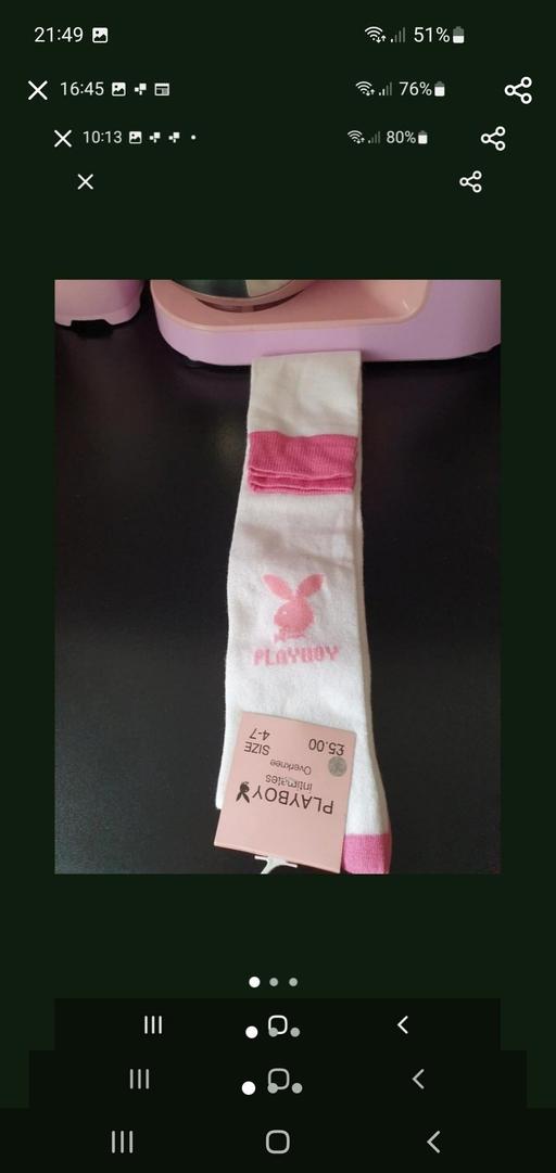  — ladies overknee playboy socks NEW
