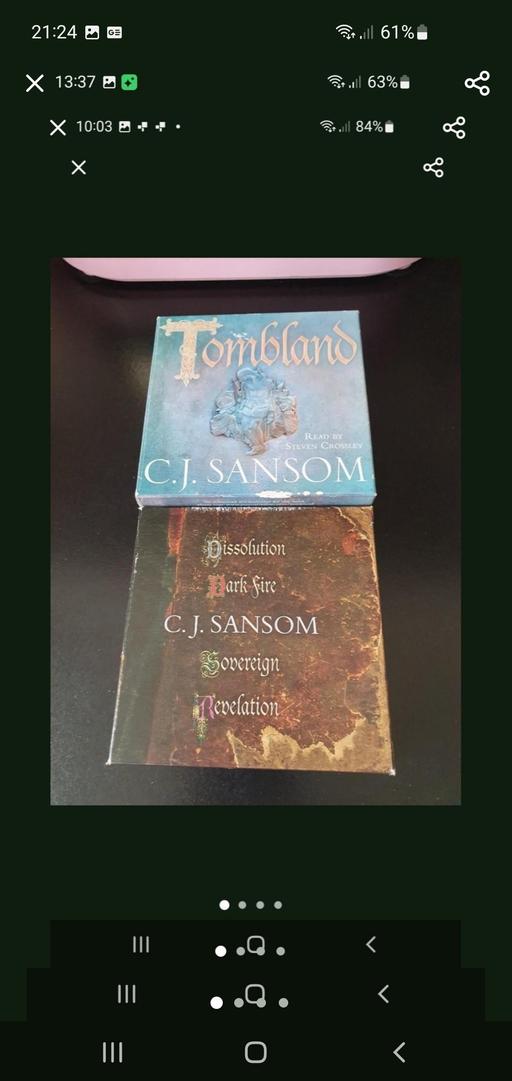  — C J Sansom audiobook cd sets x 2