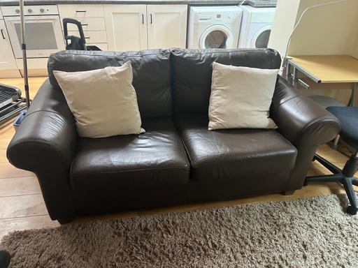  — Leather 2 seater and 1 chair