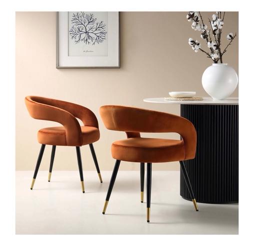  — NEW - 2 x Orange Dining Chairs