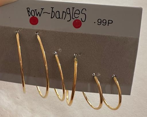  — 3 pairs of hooped earrings