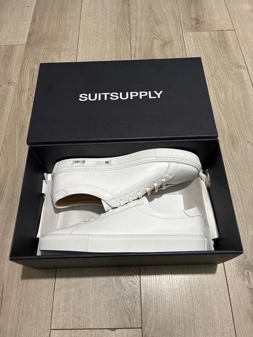  — Suit Supply White Calf Leather Trainer UK