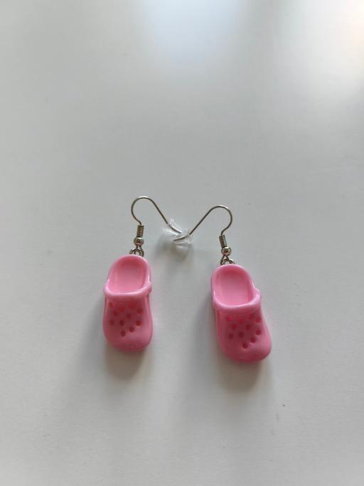  — Cute Little Pink Crocs Earrings Minimalist