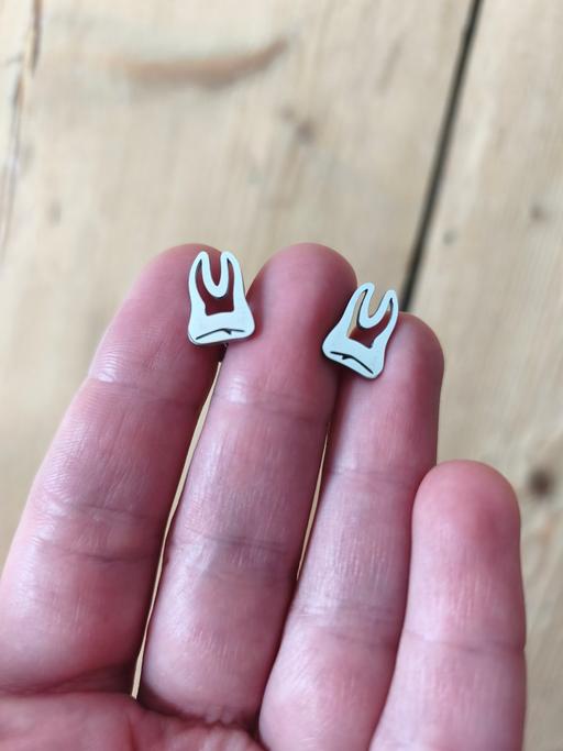  — Stainless Steel Tooth Stud Earrings Unisex