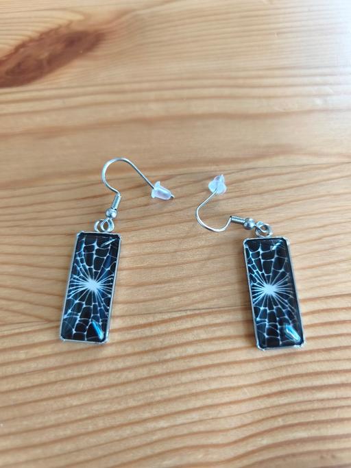  — Spider Web Rectangular Dangle Earrings Unisex