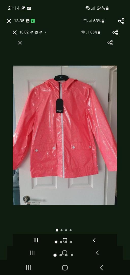 — ladies pink glitter rain mac NEW