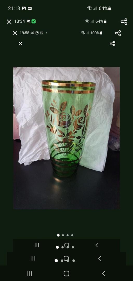  — large vintage glass vase 1960s