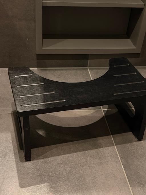  — Foldable Squat potty stool black wood