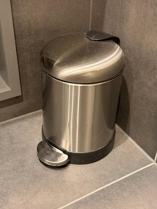  — Bathroom small cute silver stainless bin