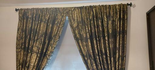  — curtains, black and gold