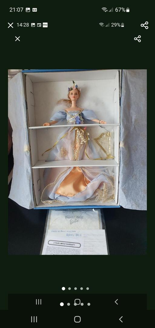  — vintage collector barbie harpist angel