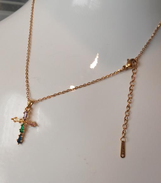  — 2 stainless Steel gemstone cross pendants