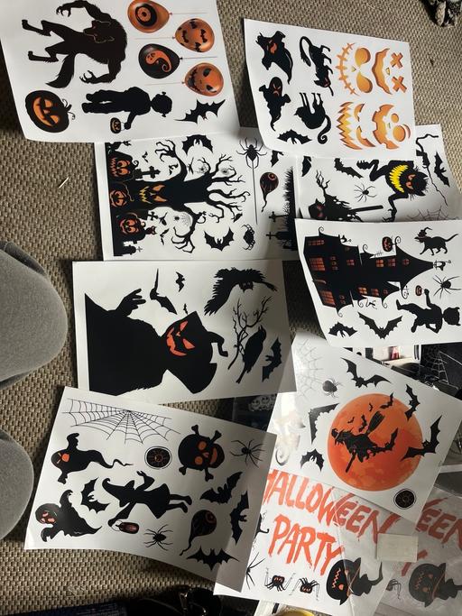  — 9 sheets of Halloween window stickers