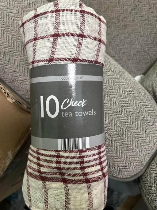  — Pack of 10 Check Tea Towels