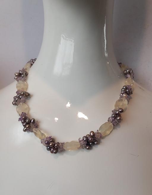  — Vintage Chunky Amethyst & Purple Keshi Pearls