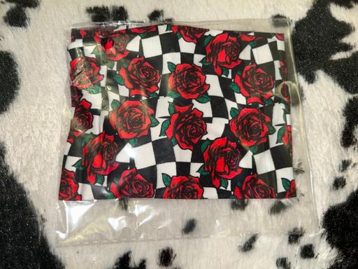  — Ladies/Girls Patterned Headband - Checker & 🌹