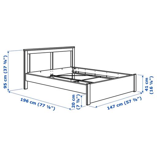  — IKEA White Double Bed Frame w Slats/Storage