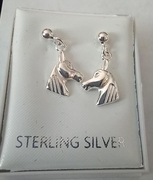  — 925 Sterling Silver Horse Head Dangle Earring