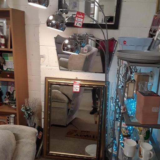  — Large curved chrome floor standing lamp