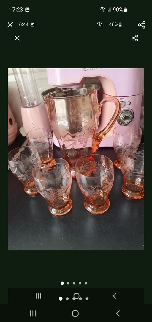  — vintage pitcher jug & glasses set