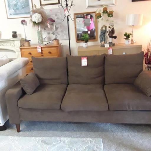 — Amazon brown fabric 3 seater sofa