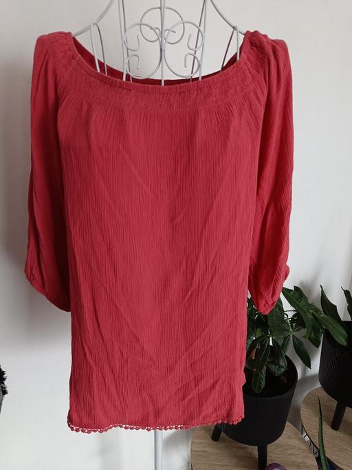  — New Look Coral Off-the-Shoulder Bardot Top (S