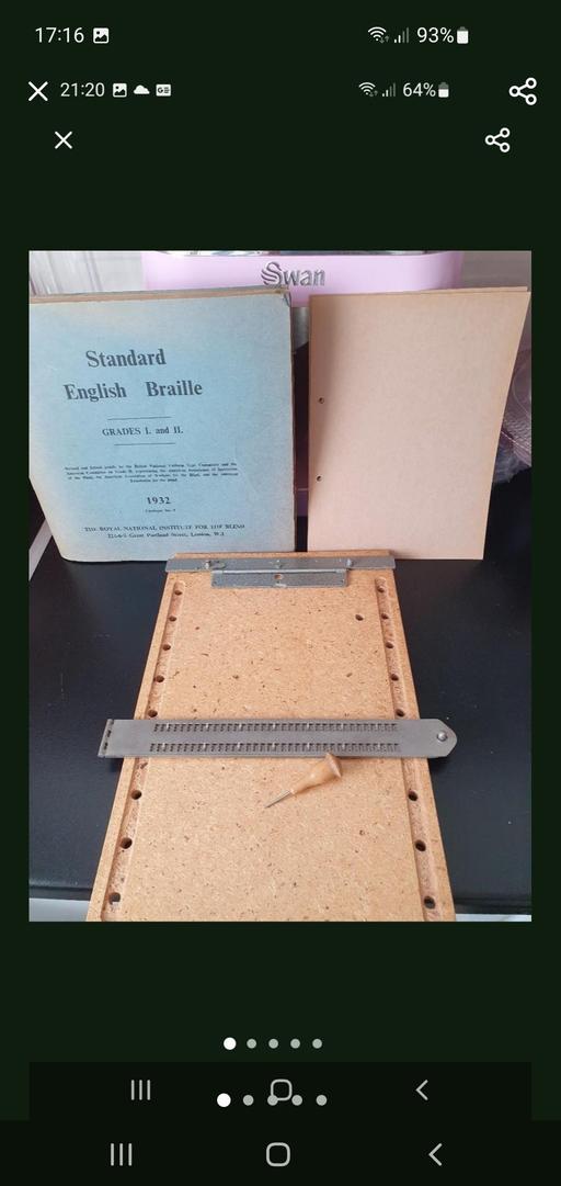  — vintage braille writing set