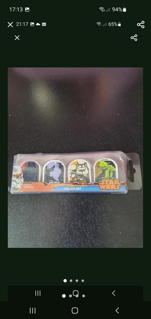  — Disney star wars erasers pack x 4 NEW
