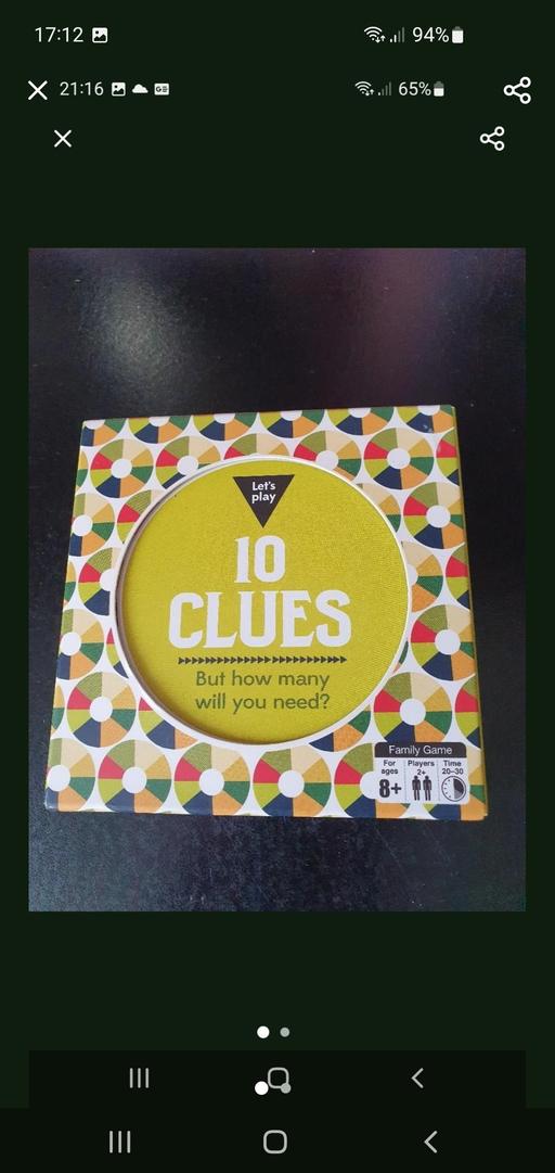  — 10 clues card game M&S NEW