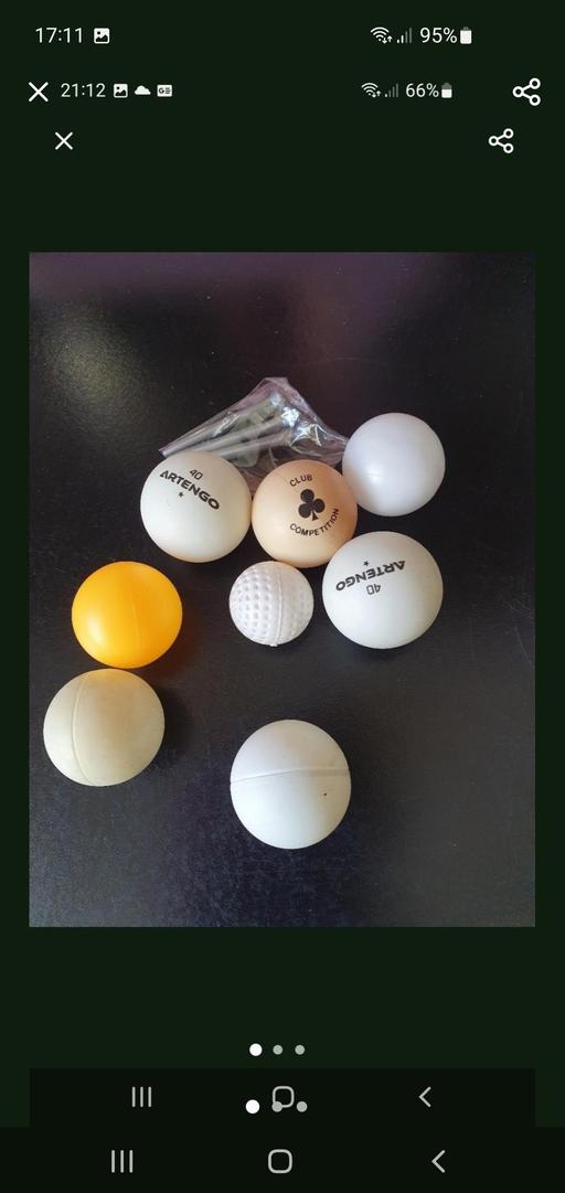  — table tennis balls & golf tees