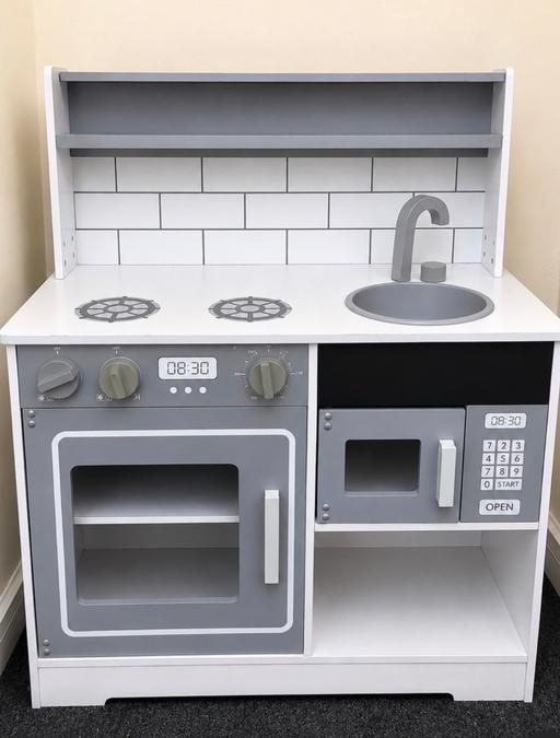  — wooden kids play kitchen - grey