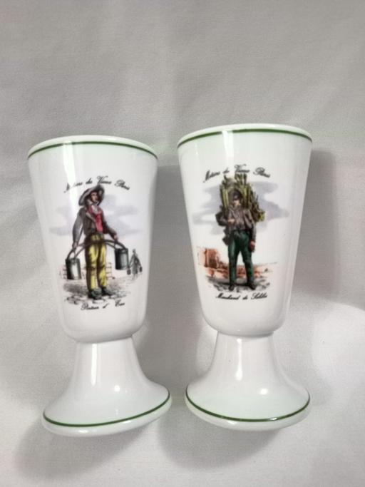  — VINTAGE PORCELAIN FOOTED GOBLETS CNP FRANCE.