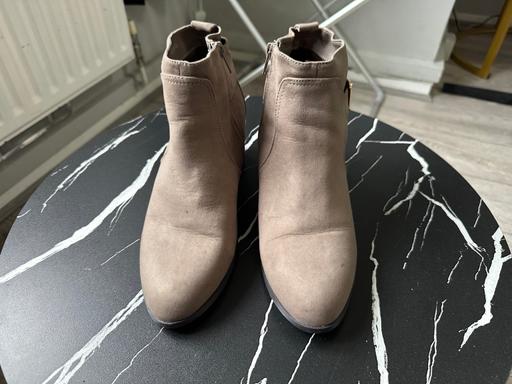  — New Look Taupe Faux Suede Ankle Boots