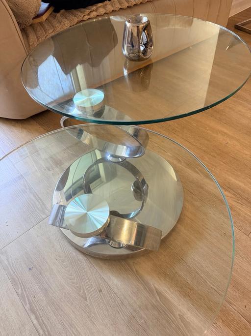  — Luxury modern glass coffee table - chrome