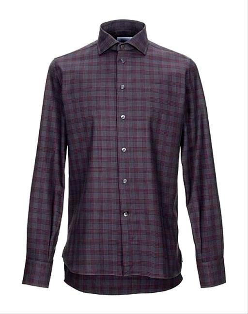  — Brancaccio Men's Designer Shirt - Steel Grey