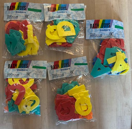  — 5 packs of alphabet bath toys