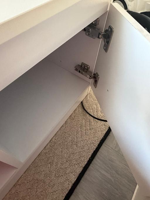  — White tv stand