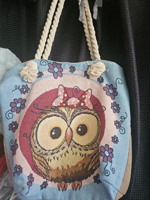  — Owl Canvas Shopping Bag