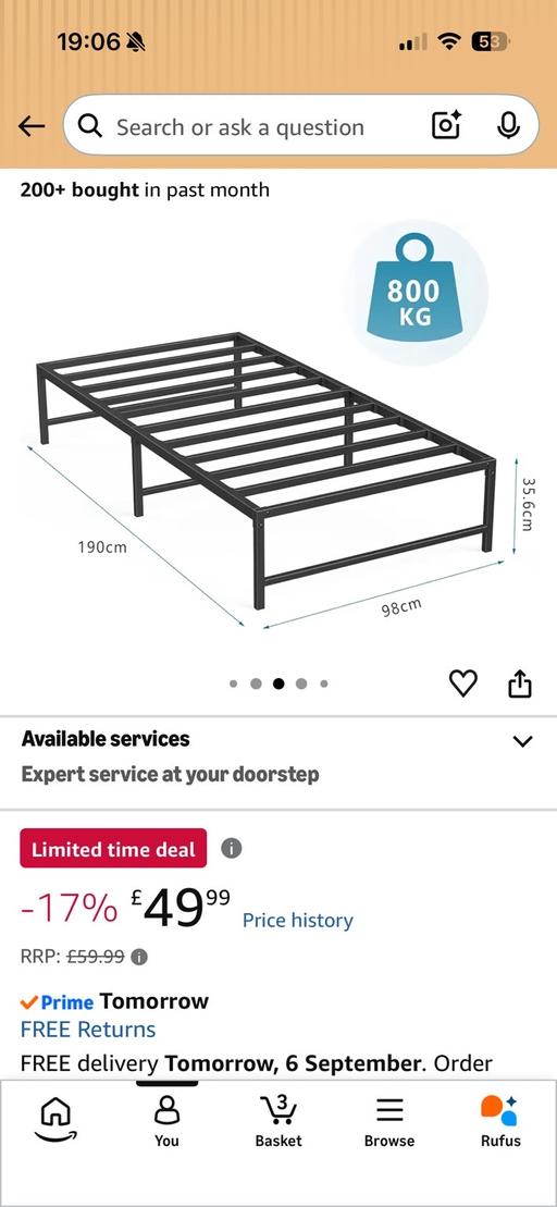  — Single bed