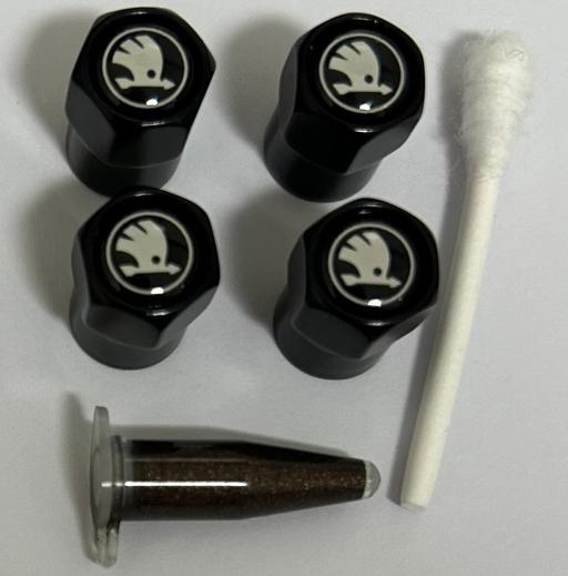  — Skoda tyre valve caps with grease