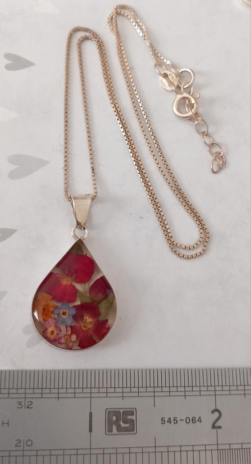  — Sterling Silver 925 Real Flower Necklace