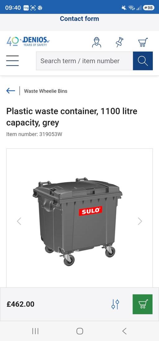  — sulo storage bin 1100