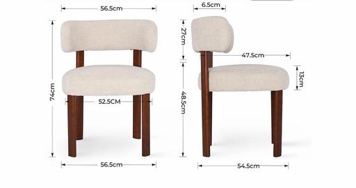  — Set of 2 Oak Solid Wood Dining Chairs