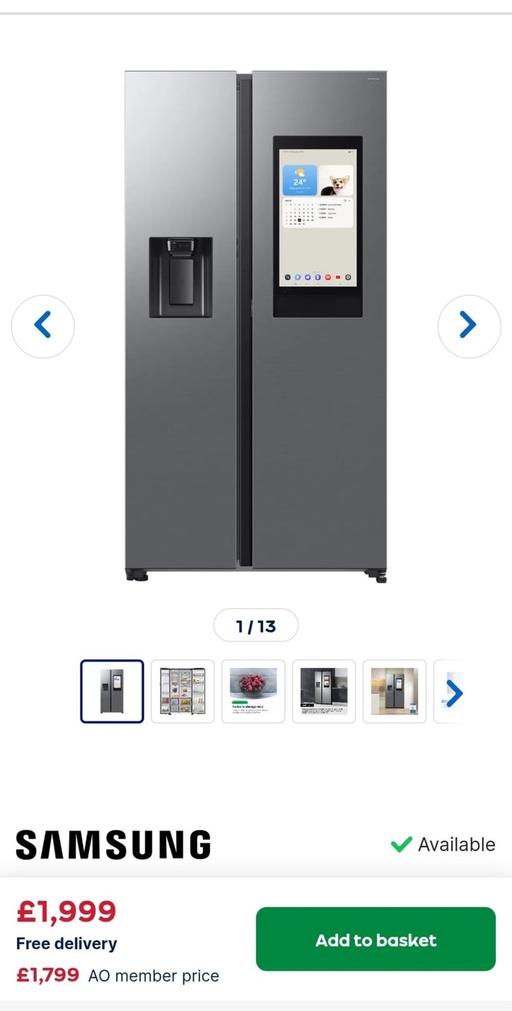  — American Fridge Freezer Brand New Unopened