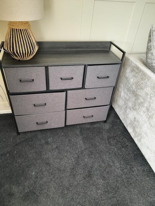  — set of drawers metal/fabric/wood