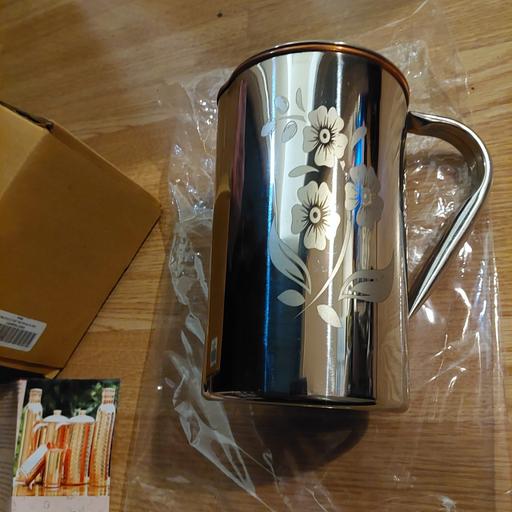  — drinking jug 1.5 copper and steel new x 1