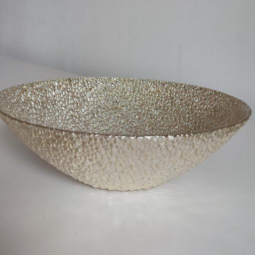  — Stunning Round Metallic Silver Gold Textured