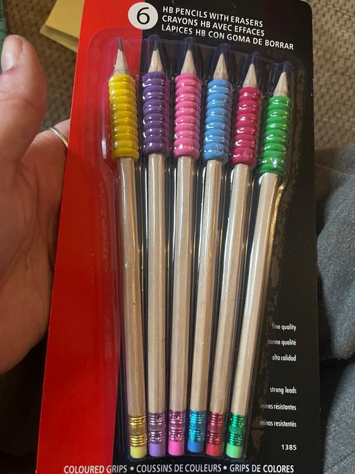  — Pencils with grips and rubbers